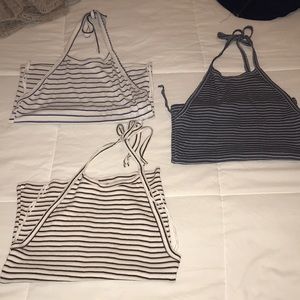 Low back tank top with stripes